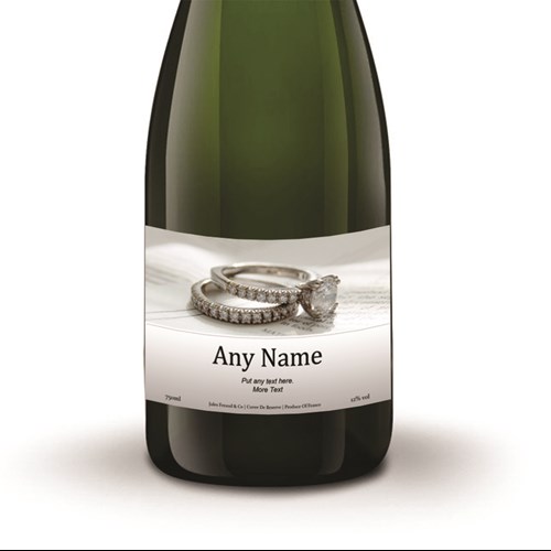 Personalised Champagne - Engagement Ring Label - Award-Winning